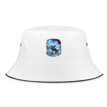 WINTER KITE SURFER GIRL - Bucket Hat - white/navy - Front