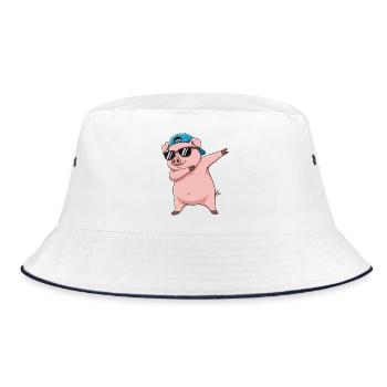 Dessin animé de lunettes de soleil en cochon à faire du dabing - Bob - blanc/marine - Devant