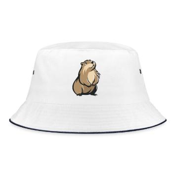 Cute Groundhog - Bucket Hat - white/navy - Front
