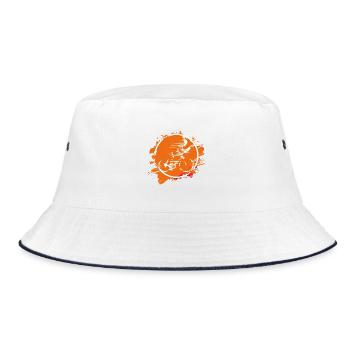 Cycliste en éclaboussure orange - Bob - blanc/marine - Devant