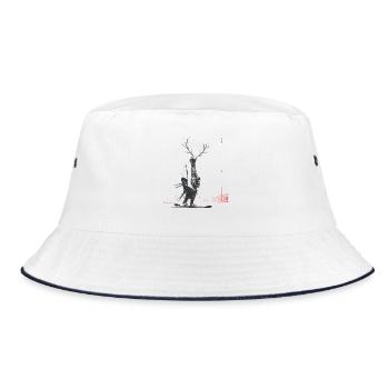 Waldgeist mit Geweihbaum - Bucket Hat - Weiß/Navy - Vorne