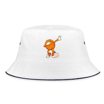 Basketball-Maskottchen Dunks - Bucket Hat - Weiß/Navy - Vorne