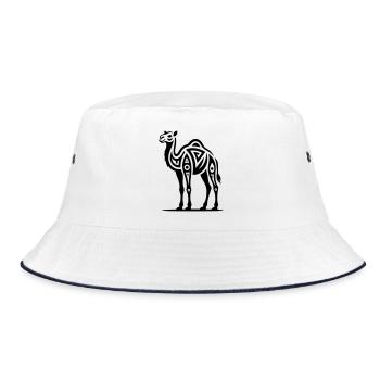 Just a Black Camel #2 | N-imal_Wears - Bucket Hat - white/navy - Front