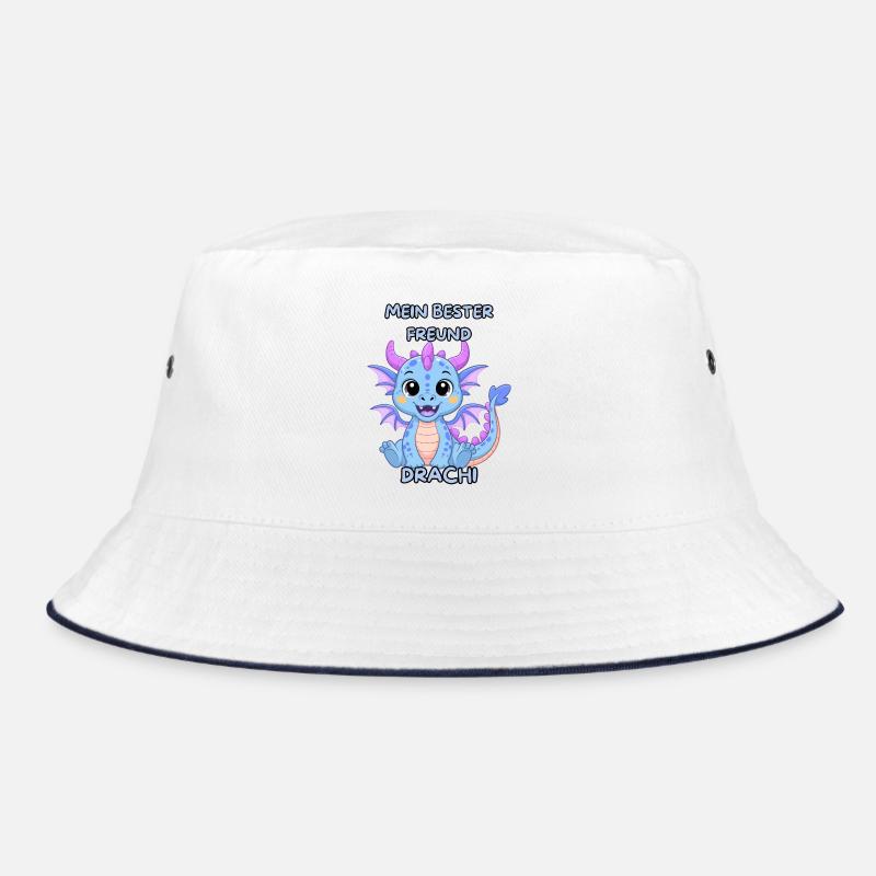 Mein bester Freund Drachi - Bucket Hat - Weiß/Navy