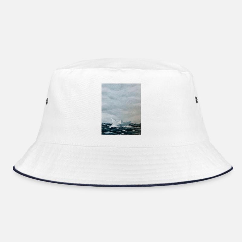 Origami ship on rough seas Bucket Hat