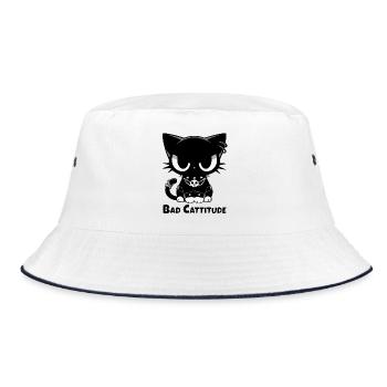 Bad Cattitude Chat gothique avec attitude - Bob - blanc/marine - Devant