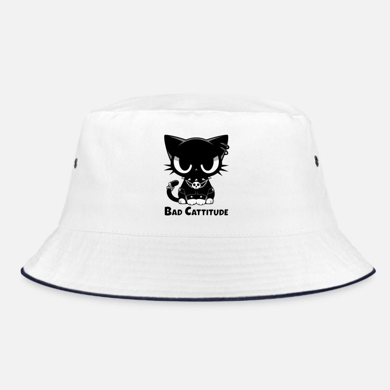 Bad Cattitude | Goth Katze mit Attitüde Bucket Hat