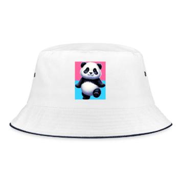 panda - Bucket Hat - white/navy - Front
