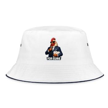 For sure. - Bucket Hat - white/navy - Front