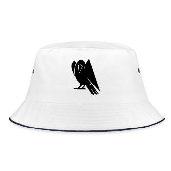 Minimalist Bird Silhouette - Bucket Hat - white/navy - Front
