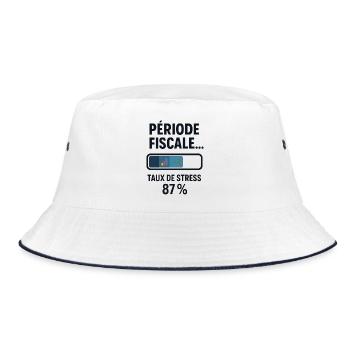 Fiscal period: slow loading, fast coffee - Bucket Hat - white/navy - Front
