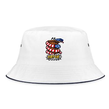 They are lying! Politics Snake - Bucket Hat - white/navy - Front