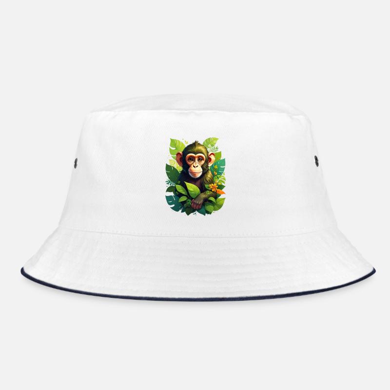 A monkey in the jungle Bucket Hat