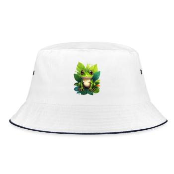 Frog - Bucket Hat - white/navy - Front