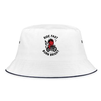 Ride Fast Burn Bright - Bucket Hat - white/navy - Front