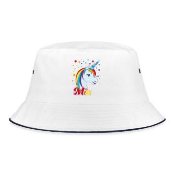 Mia , maiden name, favorite name - Bucket Hat - white/navy - Front