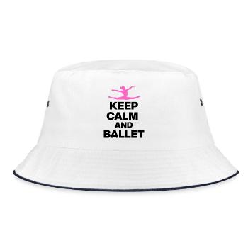 KEEP CALM AND BALLET, GRACE & POWER! BALLET FAN🩰 - Bucket Hat - white/navy - Front