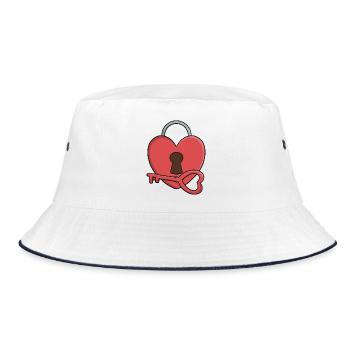 Key to My Heart Lock and Key Valentines - Bucket Hat - white/navy - Front