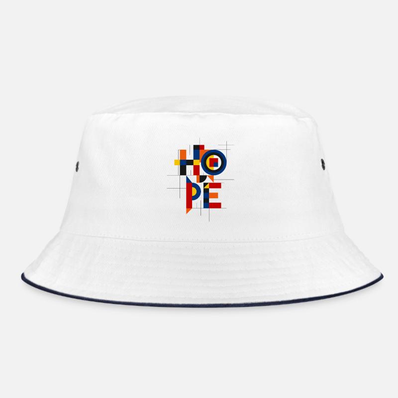 Lettrage géométrique Hope - Bob - blanc/marine