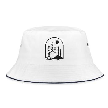 Night hike in the forest Fans gift idea - Bucket Hat - white/navy - Front