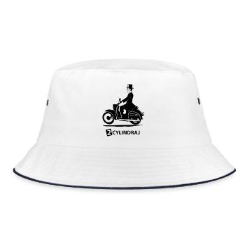 2 CYLINDRAJ - black - - Bucket Hat - Weiß/Navy - Vorne