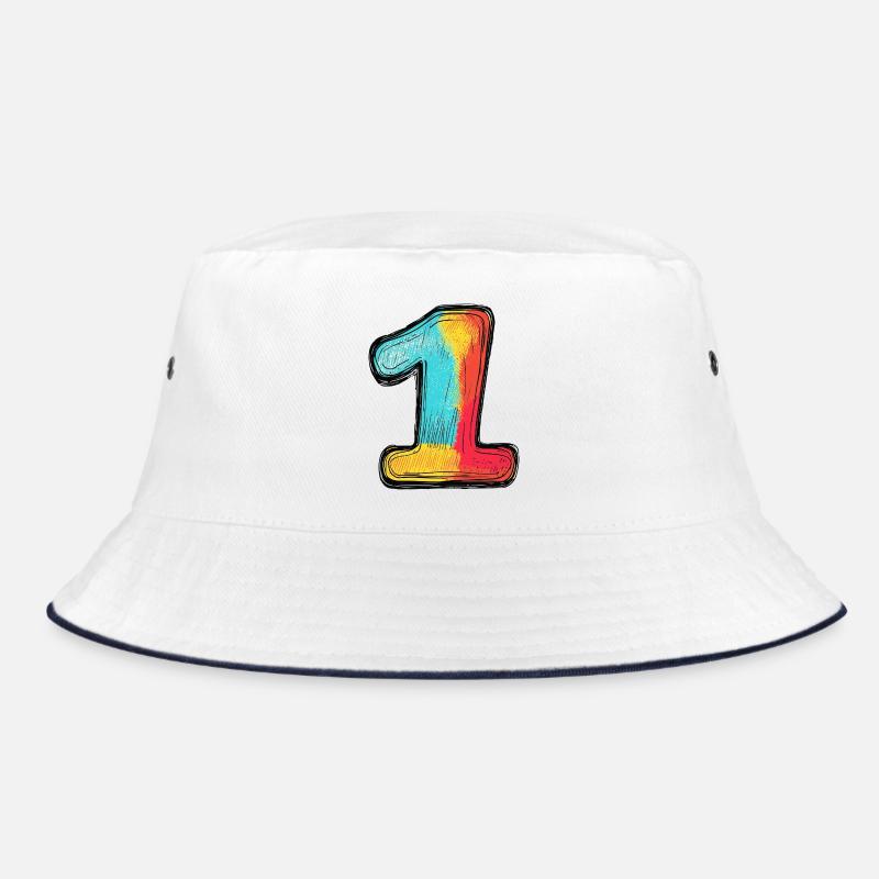 1 Zahl Bunt Bucket Hat
