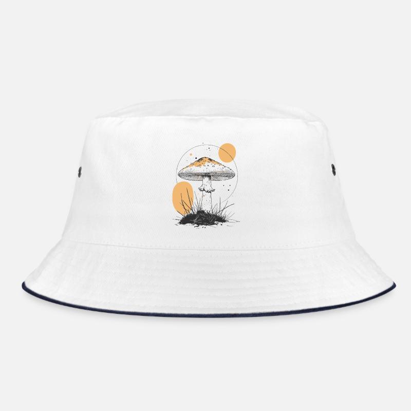 Moonlight Forest Mushroom Silhouette Bucket Hat