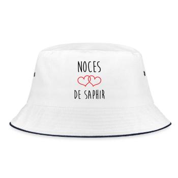 Sapphire Wedding 16 Years of Marriage - Bucket Hat - white/navy - Front