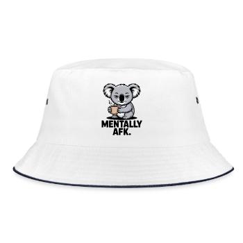 Koala AFK Coffee - Bucket Hat - white/navy - Front