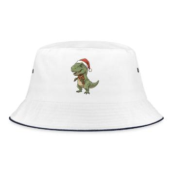 Dinosaure T-Rex de Noël jouant du violon - Bob - blanc/marine - Devant
