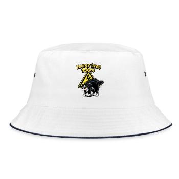 Energy Level 150% Charged Cat - Bucket Hat - white/navy - Front