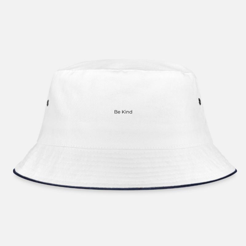 Sei freundlich. - Bucket Hat - Weiß/Navy