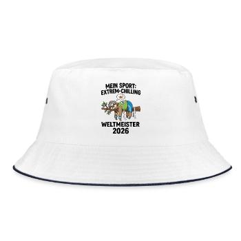 Mein Sport: Extrem-Chilling Weltmeister 2026 - Bucket Hat - Weiß/Navy - Vorne
