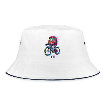 Daruma Cyclist Neon Sprint - Bucket Hat - white/navy - Front