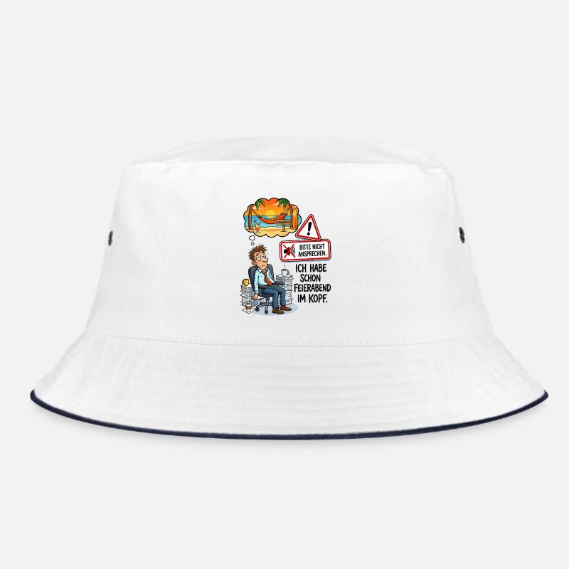 After-work beach dream - Bucket Hat - white/navy