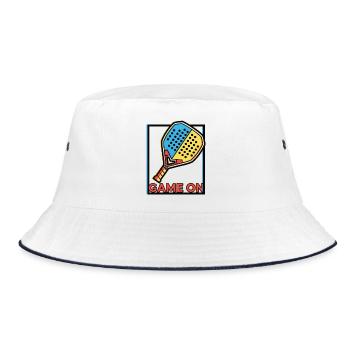 Neo-Brutalist Padel Racket Art Game On - Bucket Hat - white/navy - Front