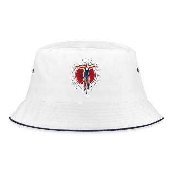Unicycle | Unicycling Freestyle - Bucket Hat - white/navy - Front