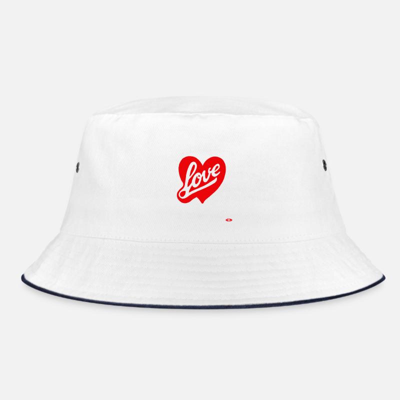 Rotes Liebesherz Script-Design Bucket Hat