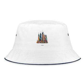 London's colourful skyline - Bucket Hat - white/navy - Front