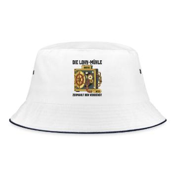 The wage mill grinds the earnings - Bucket Hat - white/navy - Front