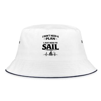 I don't need a plan i just need to sail - Bucket Hat - white/navy - Front