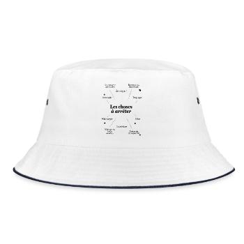 QUOTE. HUMOR. RESOLUTION. CHRISTMAS. YEAR - Bucket Hat - white/navy - Front