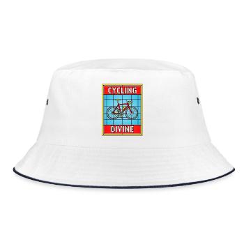 Buntglas-Fahrrad-Divine - Bucket Hat - Weiß/Navy - Vorne