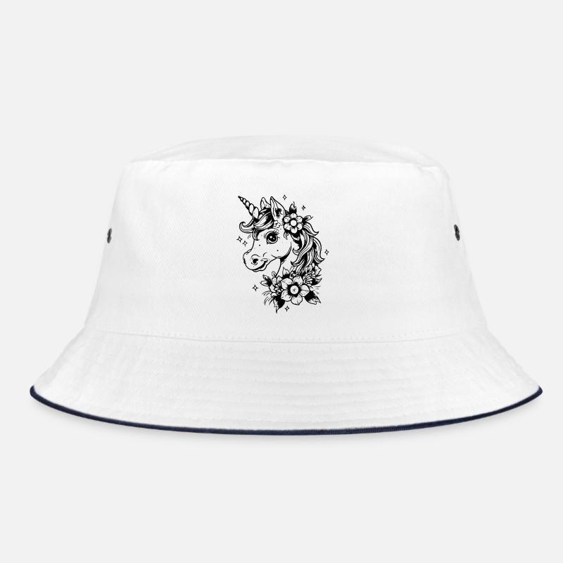 Einhorn mit Blumen Bucket Hat