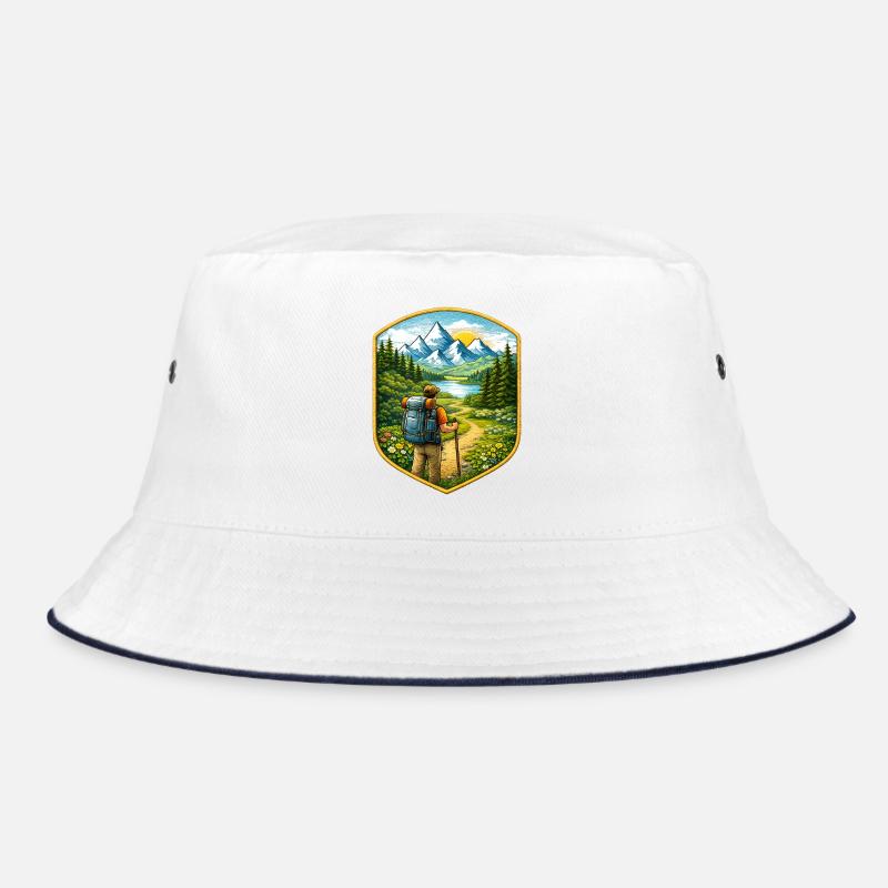 Wanderer Patch mit Berglandschaft  Bucket Hat