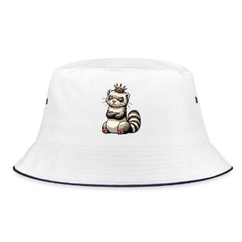 ferret ferret holder ferret owner - Bucket Hat - white/navy - Front