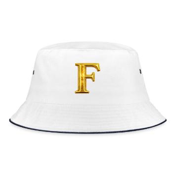 Golden ornament letter F - Bucket Hat - white/navy - Front