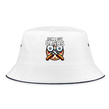 Wie ich Kohlenhydrate reduziert Pizza Lustig - Bucket Hat - Weiß/Navy - Vorne
