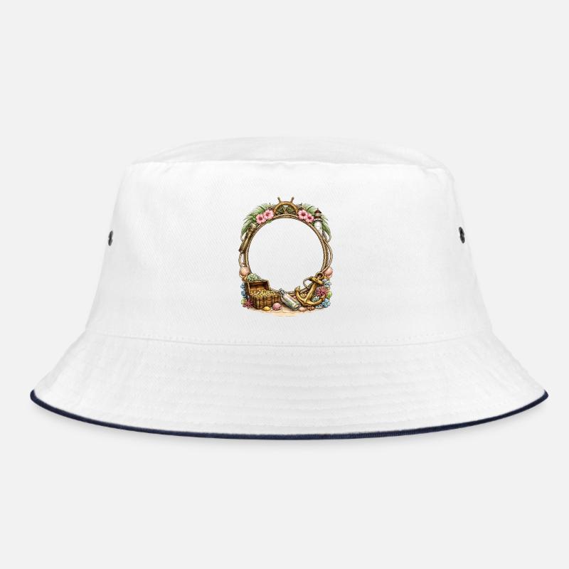 Maritimer Rahmen mit Schatz und Anker  Bucket Hat
