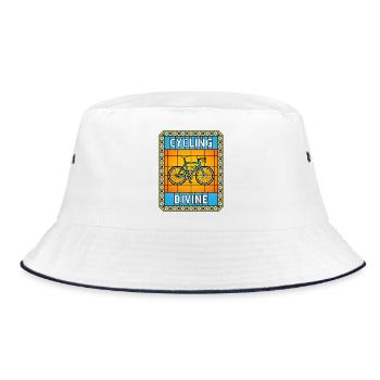 Cycling Stained Glass - Bucket Hat - white/navy - Front